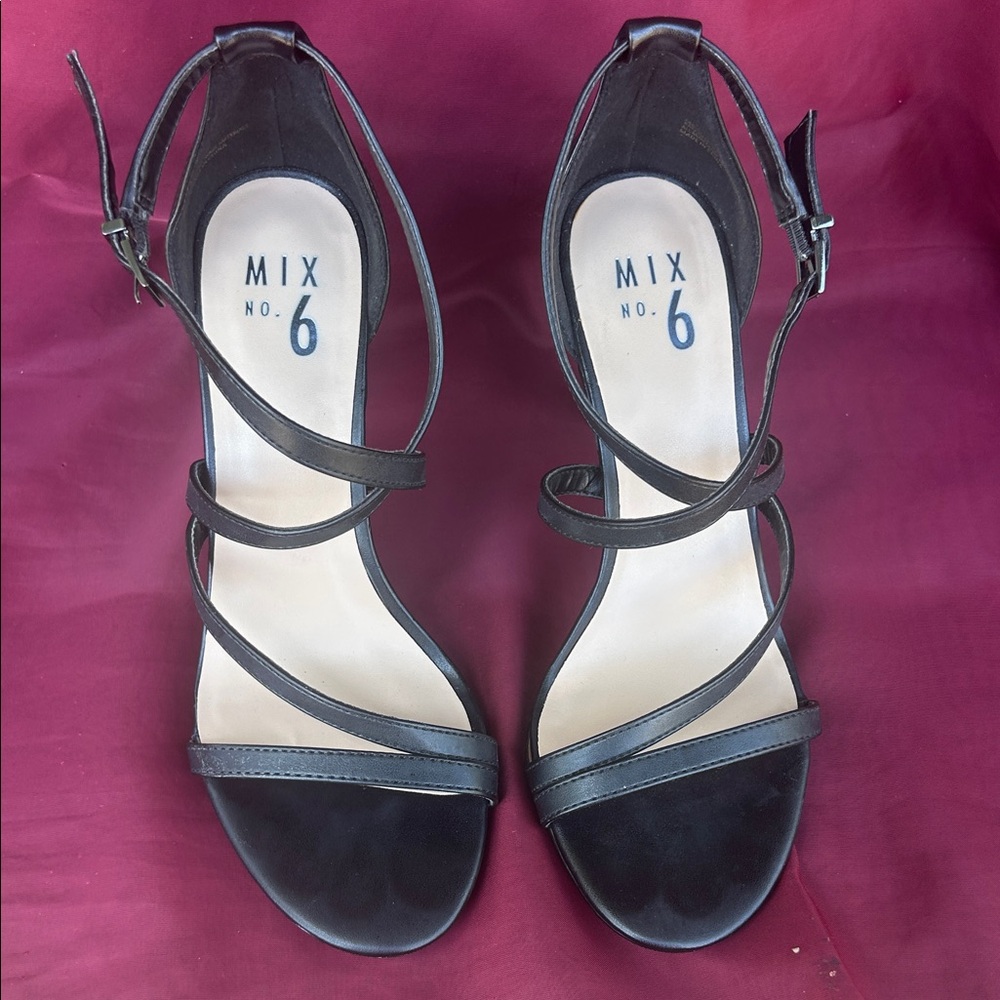 Mix No. 6 Elegant Black Strappy Heels